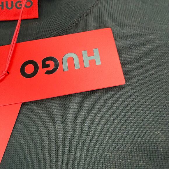 HUGO by Hugo Boss Men's San Cassius Logo Sweater Black Size M NWT Urban Luxury - Picture 10 of 15